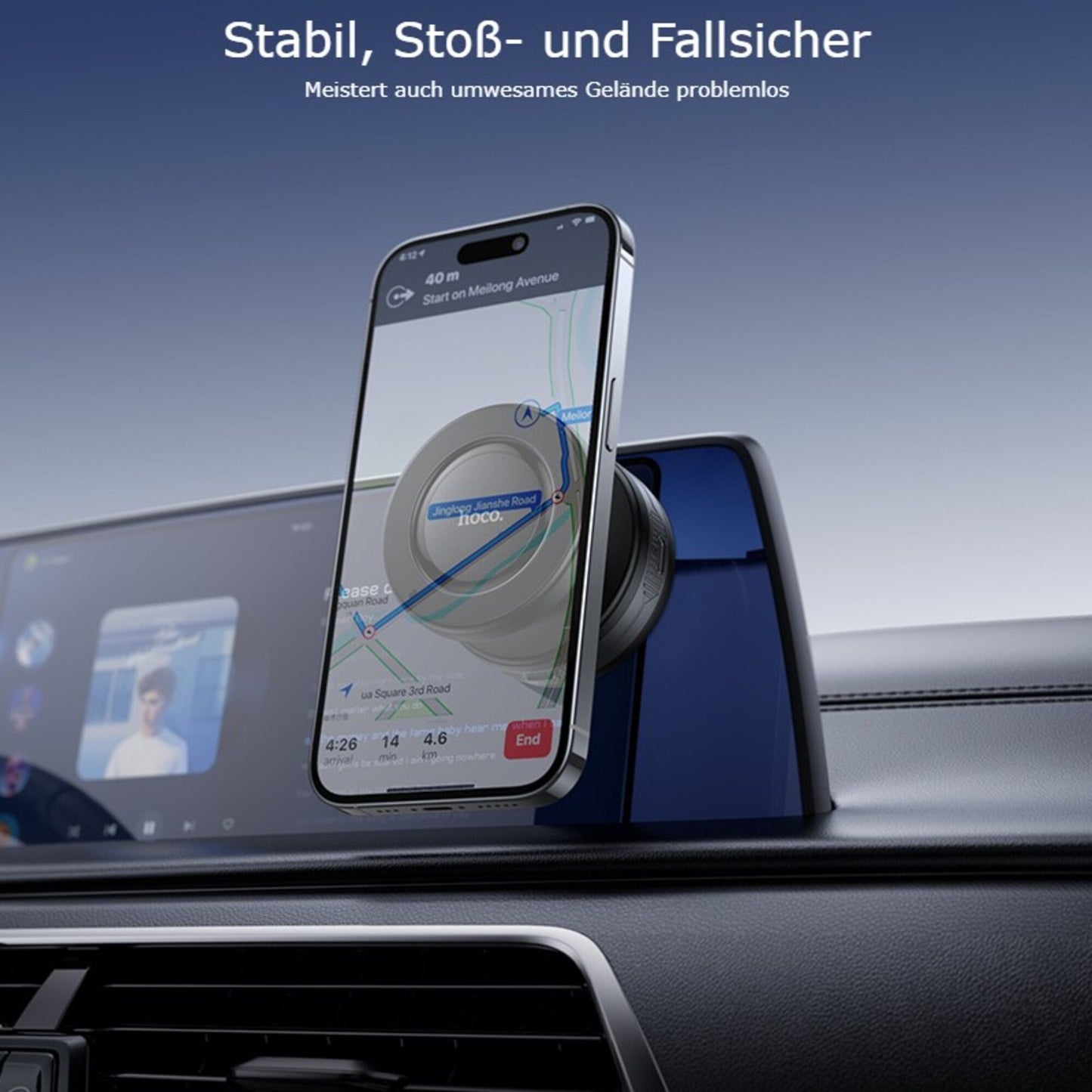 Handyhalterung Kfz Magnet mit elektrischem Vakuumsauger