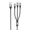 Multi USB Kabel 1m, 3 in 1 USB Ladekabel Multi Ladekabel