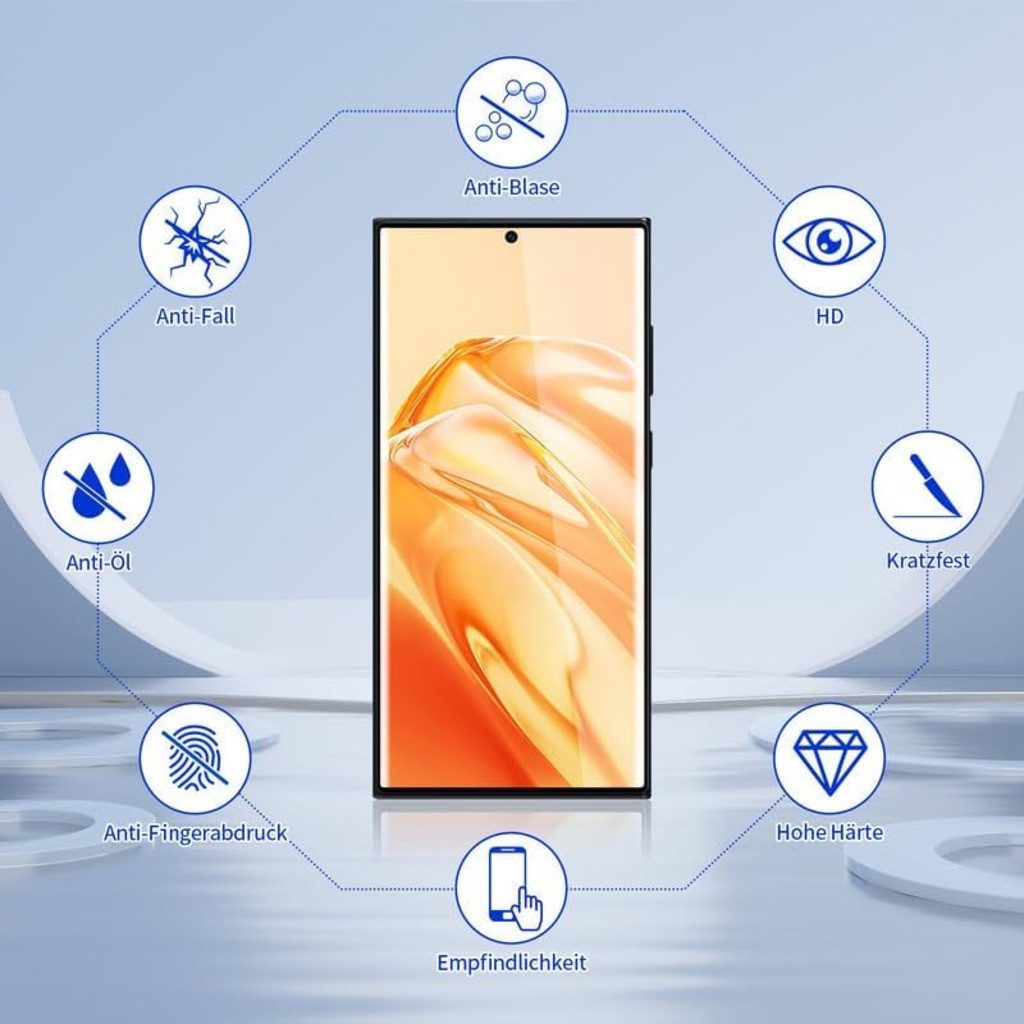 2x Schutzglas Vollabdeckung Samsung Galaxy S Serien