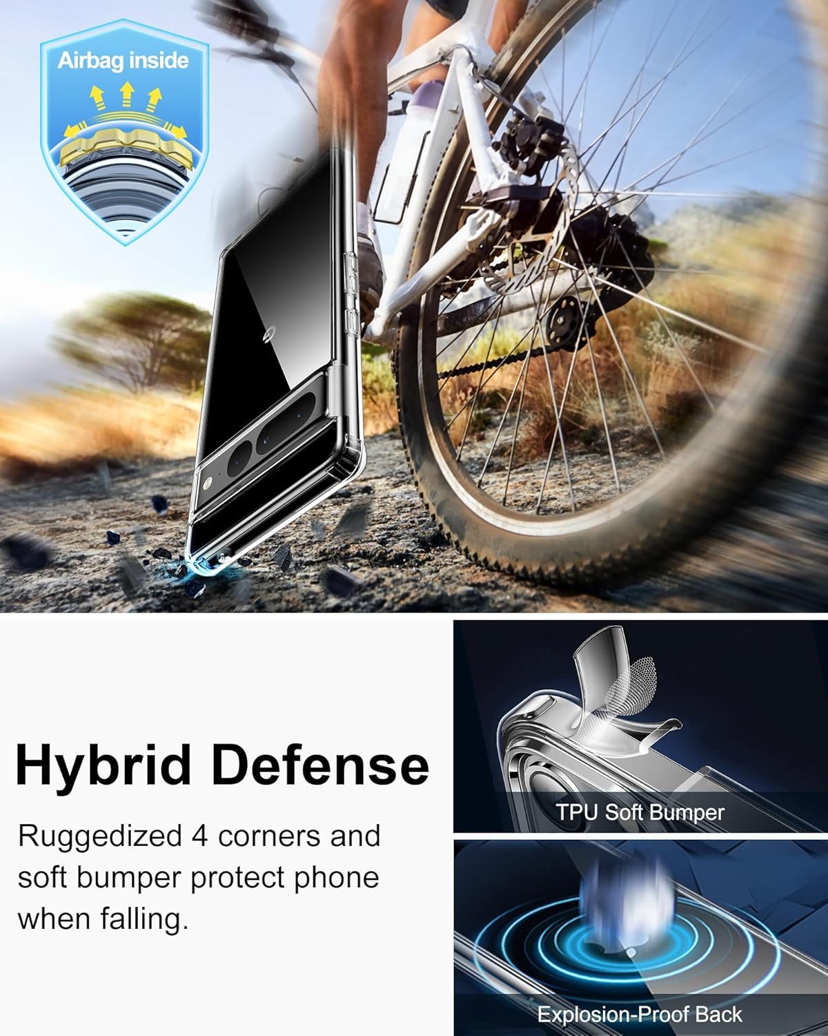 Hülle für Google Pixel 6, 7, 8, 9 Transparent