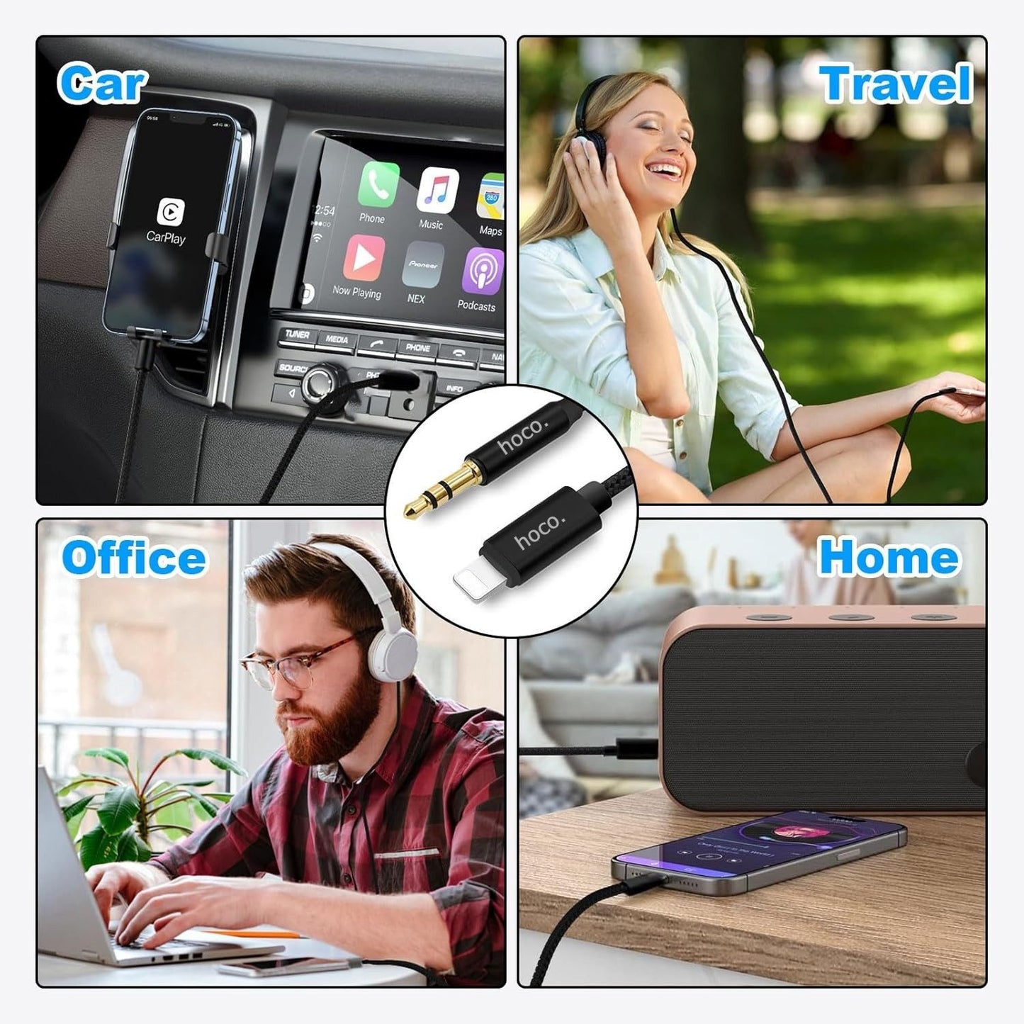 Aux Kabel Auto 1M für iPhone 3,5 mm  Auf Lightning