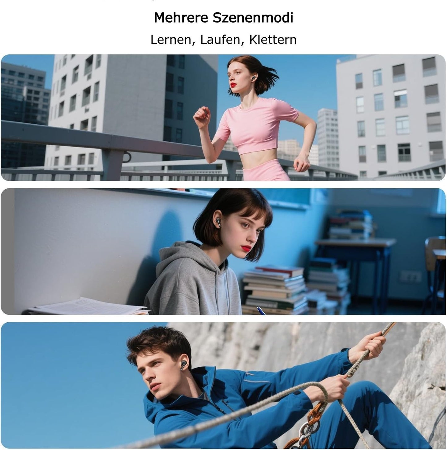 In Ear Kopfhörer Kabellos Bluetooth 5.4 mit 2 Mic, ENC Noise