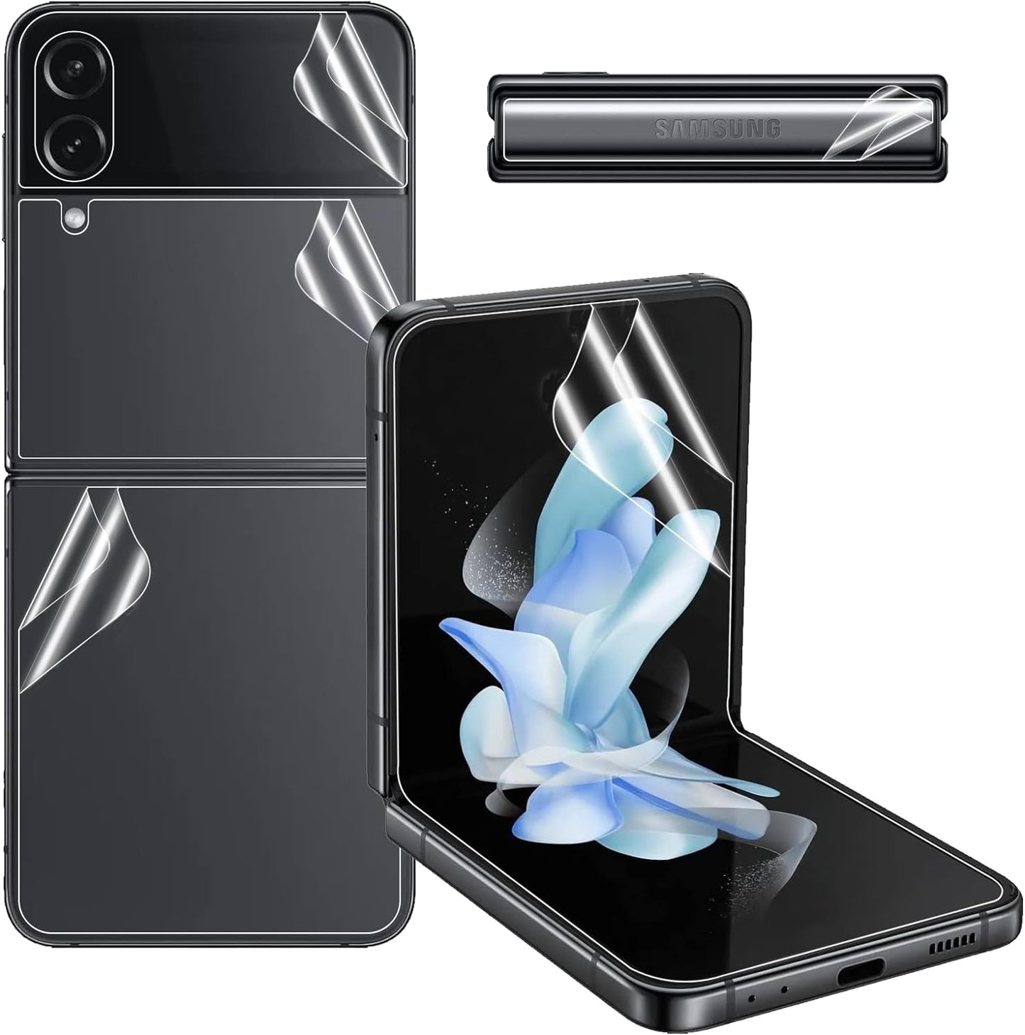 2x Schutzfolie Set für Samsung Galaxy Z Flip Serien, Hydrogel
